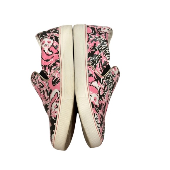 LILLY PULITZER Julie Sneakers "Hangin With My Boo" Size 6 Panda Hibiscus Shoe - Picture 5 of 9
